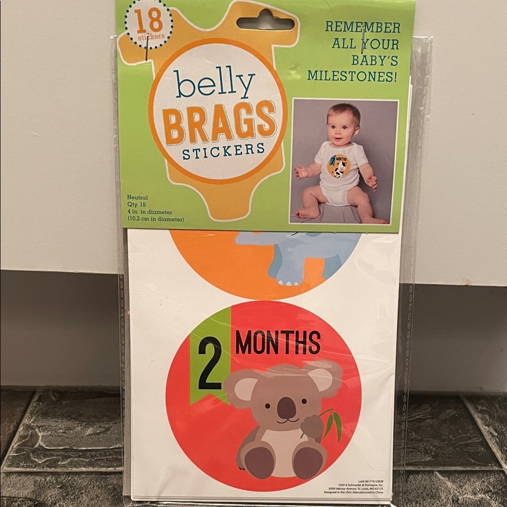 ⭐️NEW Milestone Stickers for Babies | Colourful Animal Theme Unisex Belly Brags